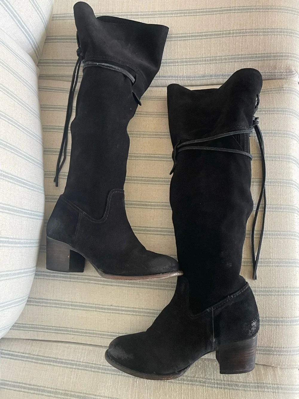 Freebird By Steven Blain Suede Over The Knee Boots Black Size US 10
